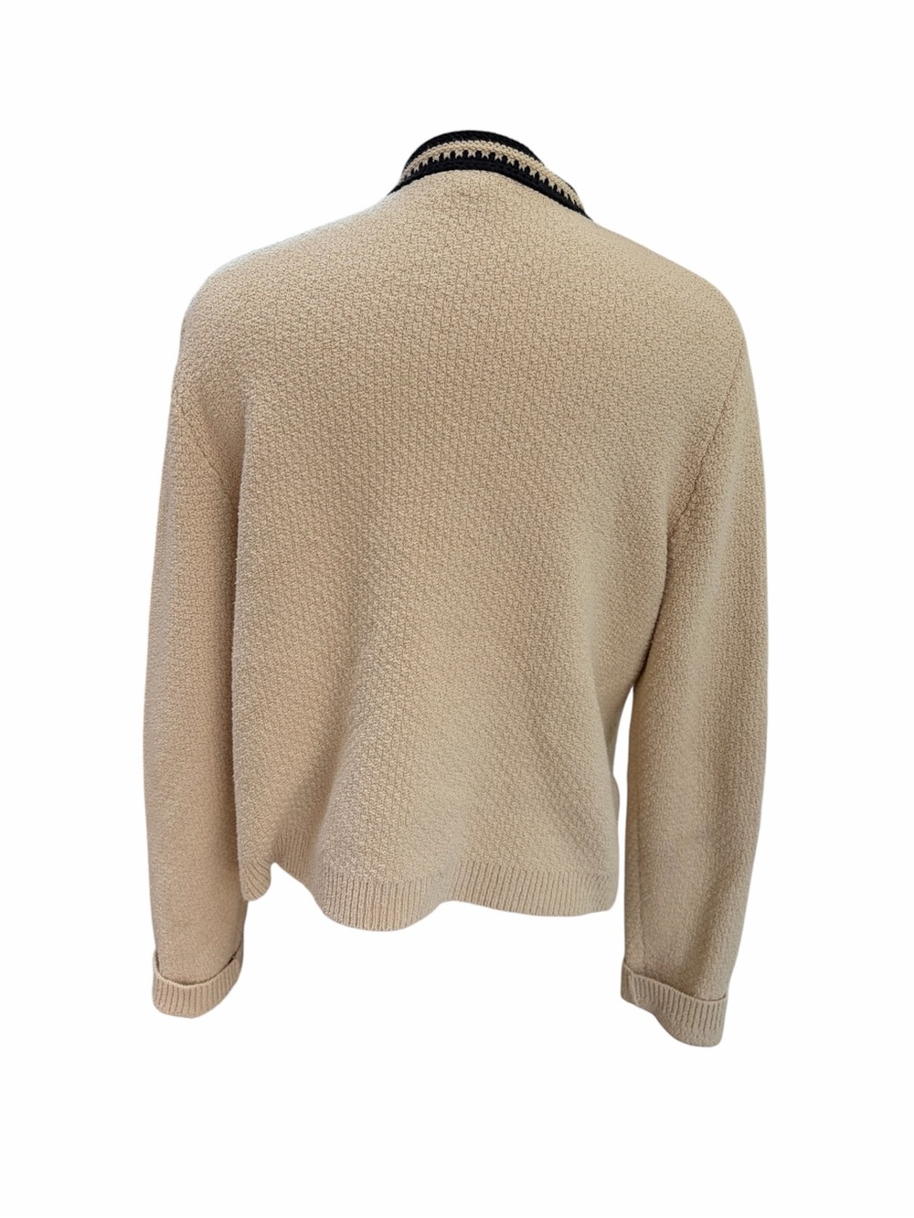 J Crew Contrast-Trim Lady Jacket Cream Black Gold Buttons Size Medium - Picture 4 of 6
